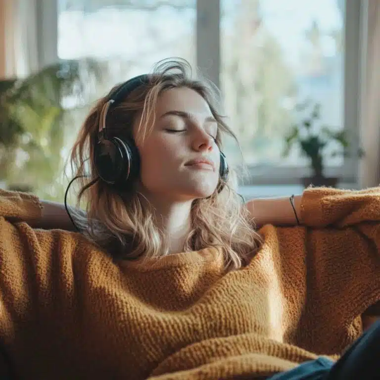 Person listening to hypnotherapy session