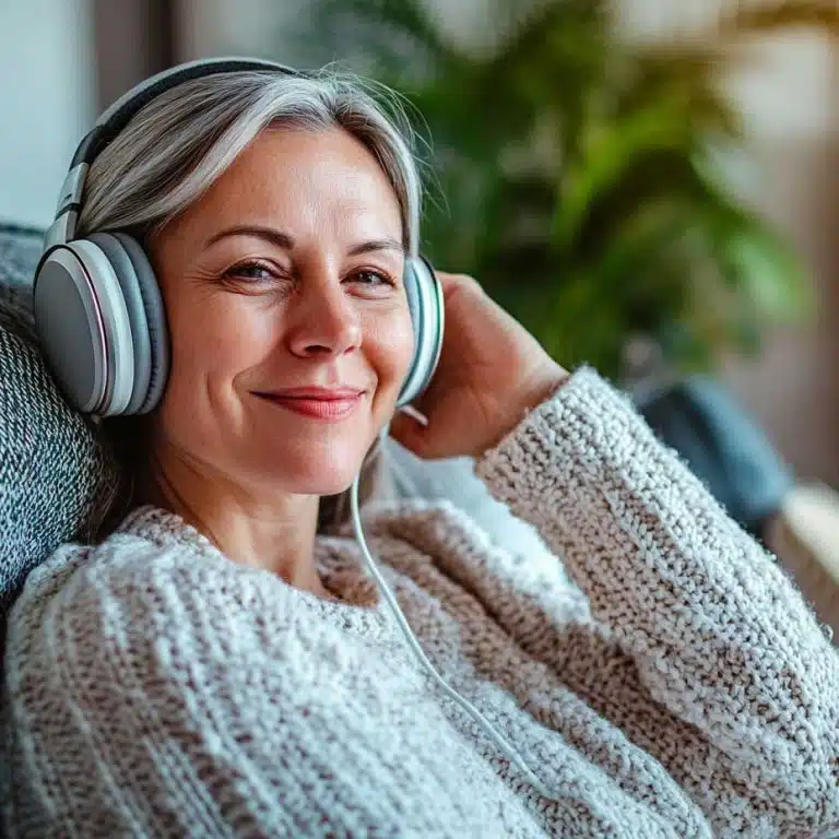 Person listening to hypnotherapy session
